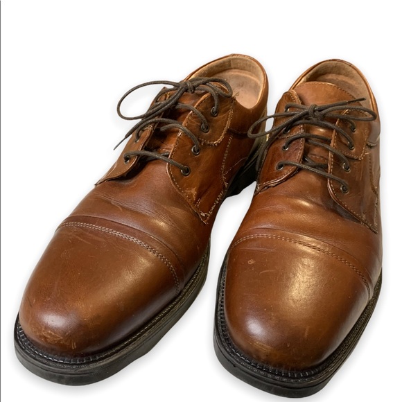 Bostonian STRADA Cap-Toe Dress Shoe Mens Size 13M Brown Leather Lace-Up Oxfords - Picture 2 of 9